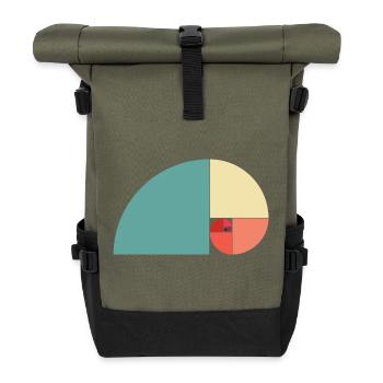 Goldener Schnitt Farbe - Rolltop Rucksack - Olive/Schwarz - Vorne