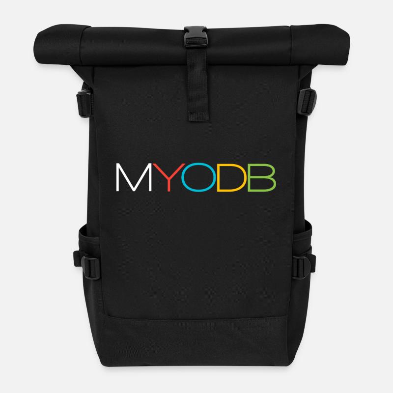 Myodb colorful Text - Rolltop Rucksack - Schwarz