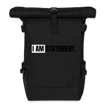 I AM STATEMENT SCHWARZ 10 x 5 cm - Rolltop Rucksack - Schwarz - Vorne