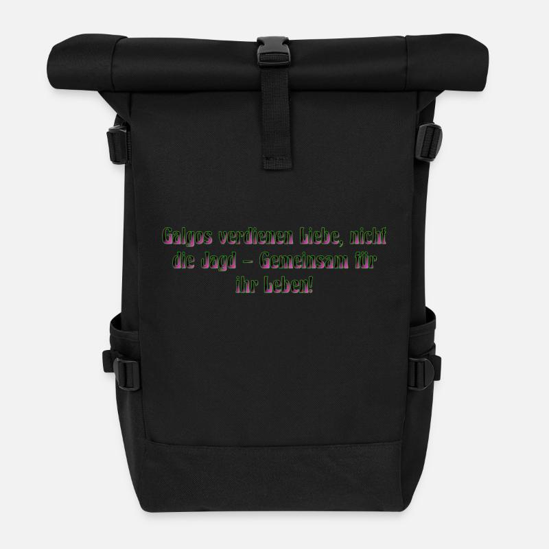Hilfe für Galgos - Rolltop Rucksack - Schwarz