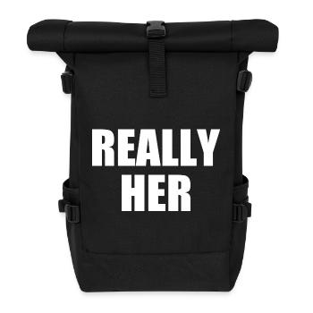 really her - Roll Top Backpack - black - Front