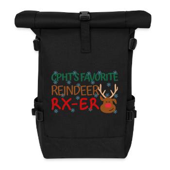 CPhT Weihnachten favorite Reindeer - Rolltop Rucksack - Schwarz - Vorne