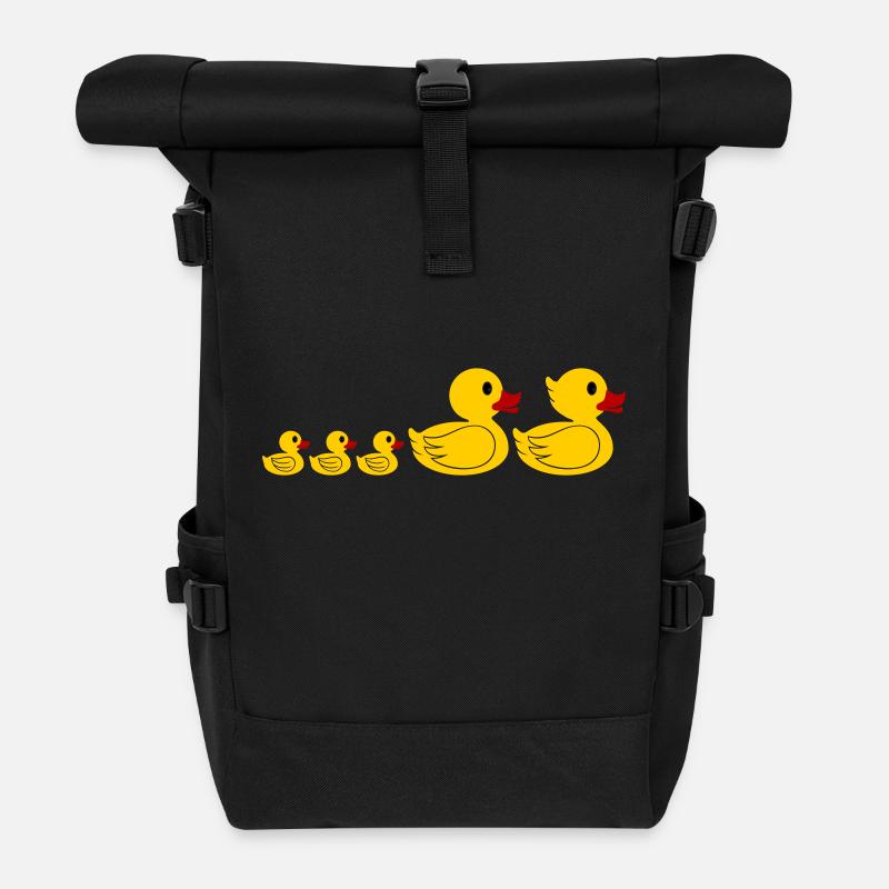 Famille de canards - Sac à dos roll top - noir