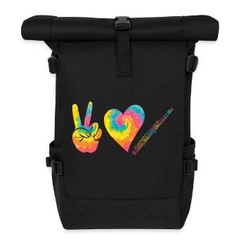 Flötist Querflöte - Rolltop Rucksack - Schwarz - Vorne
