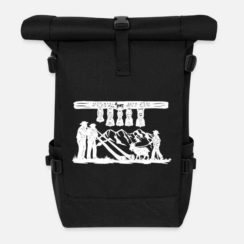 Glockenklang_white - Sac à dos roll top - noir
