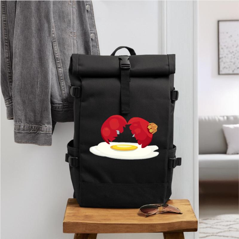 Weihnachtskugel zerbrochenes Ei Rolltop Rucksack