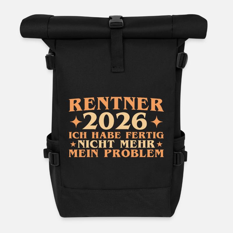 Rentner 2026 Abschied Arbeitskollege Ruhestand - Rolltop Rucksack - Schwarz