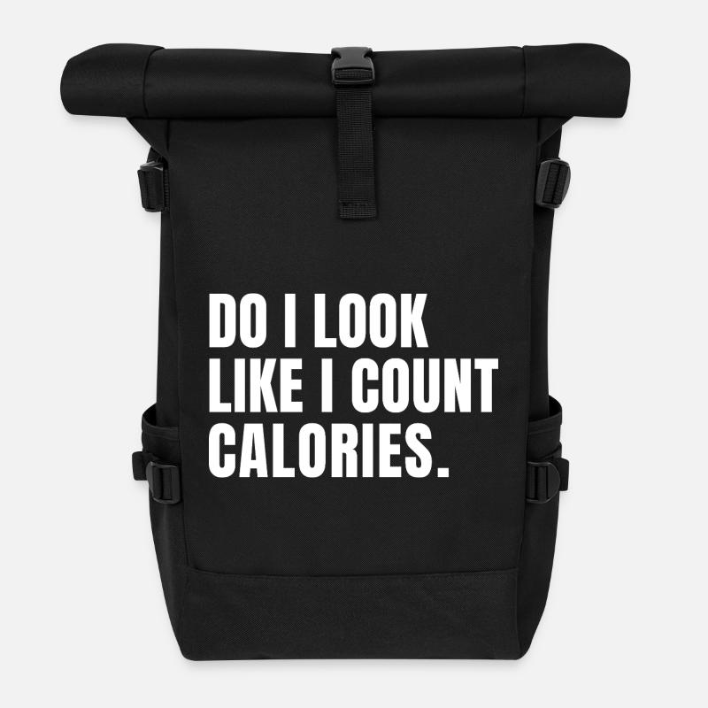 bodybuilder drôle Est-ce que j’ai l’air de compter les calories - Sac à dos roll top - noir
