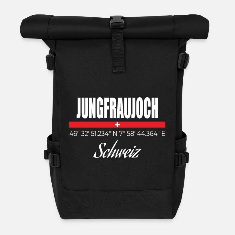 Jungfraujoch - Roll Top Backpack - black