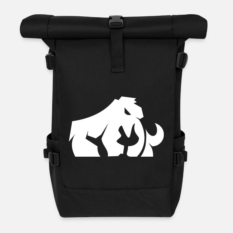 Modernes Mammut – Stylisches Eiszeit-Design - Roll Top Backpack - black