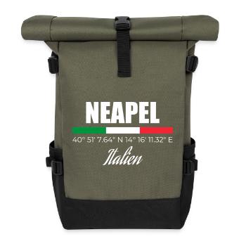 Neapel - Rolltop Rucksack - Olive/Schwarz - Vorne