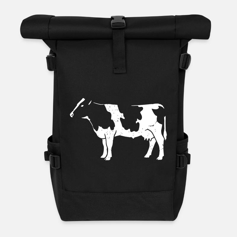 Kuh Rind Bauernhof Landwirt Tierschutz Vektor - Rolltop Rucksack - Schwarz
