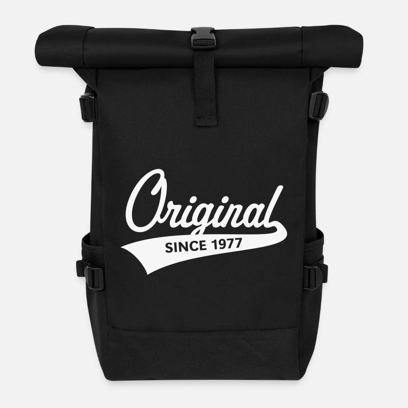Original Since 1977 (Year of Birth, Birthday / W) - Roll Top Backpack - black