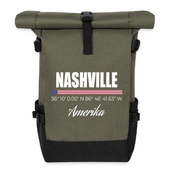 Nashville - Roll Top Backpack - olive/black - Front