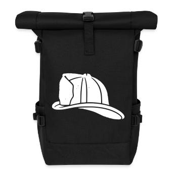 Feuerwehr Helm Vintage Feuerwehrmann - Rolltop Rucksack - Schwarz - Vorne