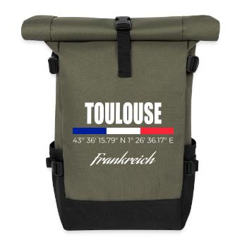 Toulouse - Roll Top Backpack - olive/black - Front