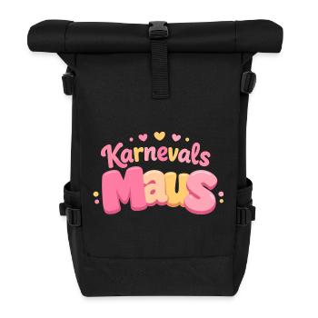 Karnevalsmaus Kölsche Mädsche – Karneval Köln - Rolltop Rucksack - Schwarz - Vorne