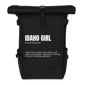Idaho Girl Stärke-Statement - Rolltop Rucksack - Schwarz - Vorne