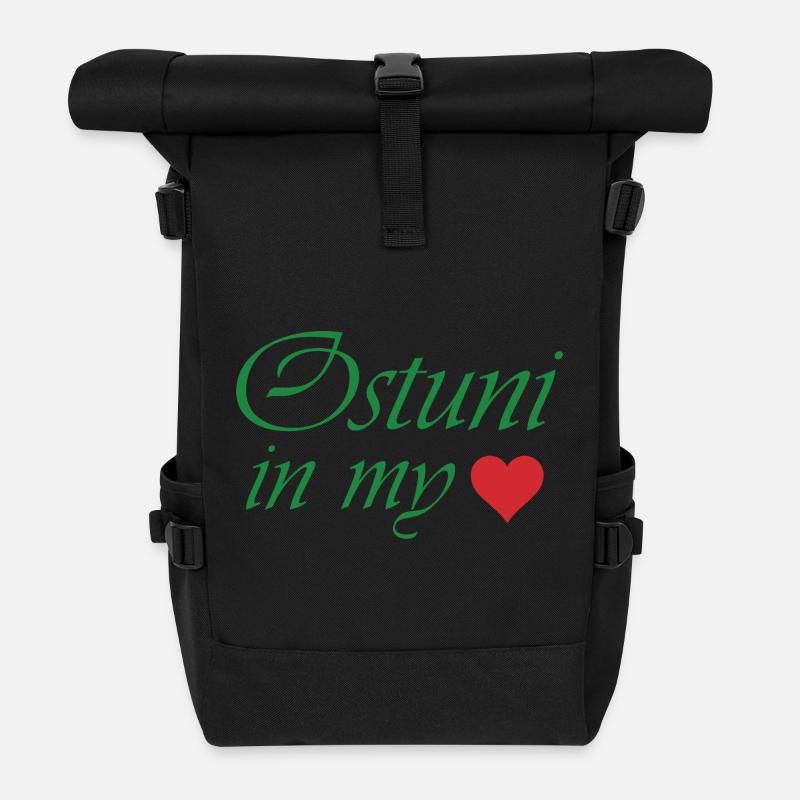 Ostuni dans mon cœur - Sac à dos roll top - noir