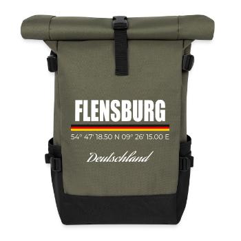 Flensburg - Rolltop Rucksack - Olive/Schwarz - Vorne