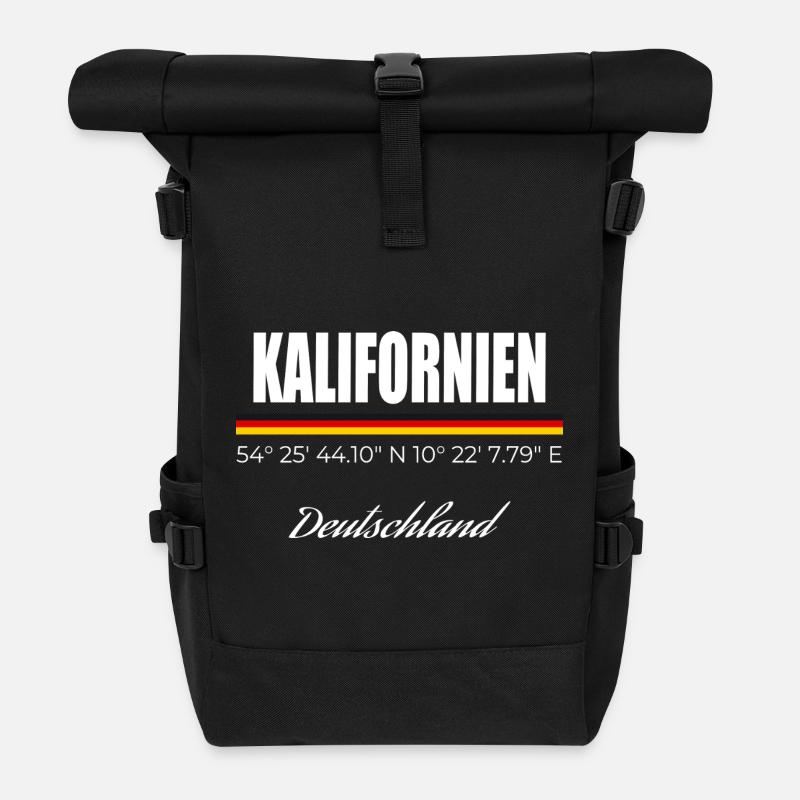 Kalifornien - Rolltop Rucksack - Schwarz