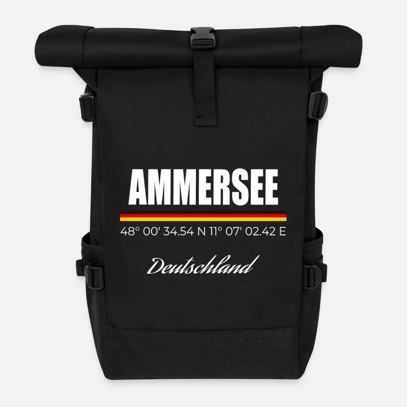 Ammersee - Rolltop Rucksack - Schwarz