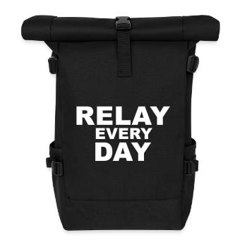 Relay Every Day – Bold Typo - Roll Top Backpack - black - Front