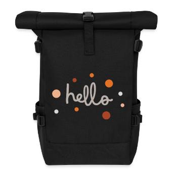 Bonjour mignonne Typographie minimaliste Design esthétique douce - Sac à dos roll top - noir - Devant