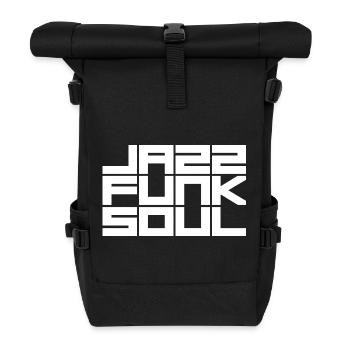 Motif géométrique en grille monochrome - Sac à dos roll top - noir - Devant