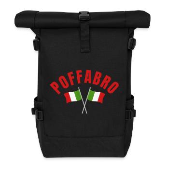 Poffabro Italian Flags  - Roll Top Backpack - black - Front