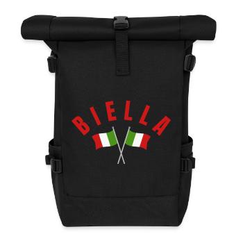 Biella Italienische Flaggen - Rolltop Rucksack - Schwarz - Vorne