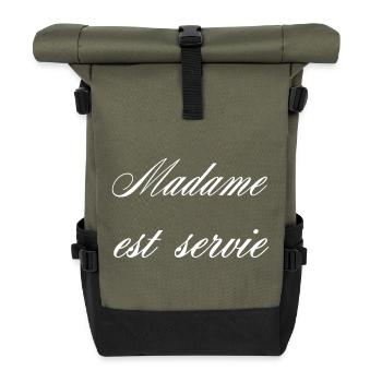 Madame Est Servie Humour Femme Blanc - Sac à dos roll top - olive/noir - Devant
