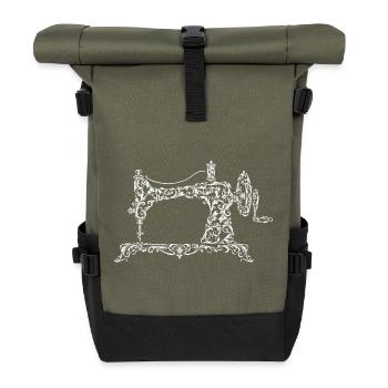 machine à coudre - Sac à dos roll top - olive/noir - Devant