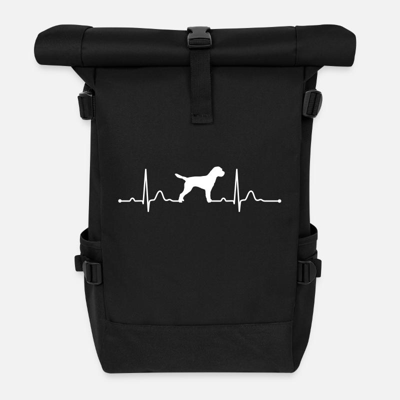 BORDER TERRIER heartbeat Herzschlag - Rolltop Rucksack - Schwarz