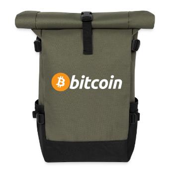 Bitcoin Logo blanc avec un grand B (officiel) - Sac à dos roll top - olive/noir - Devant