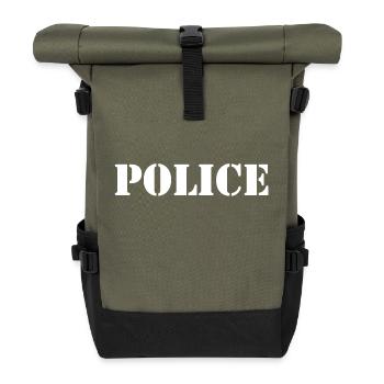 Police - Roll Top Backpack - olive/black - Front