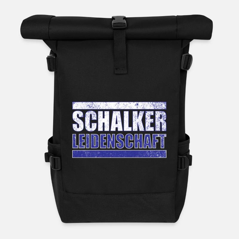 Schalker Leidenschaft - Rolltop Rucksack - Schwarz