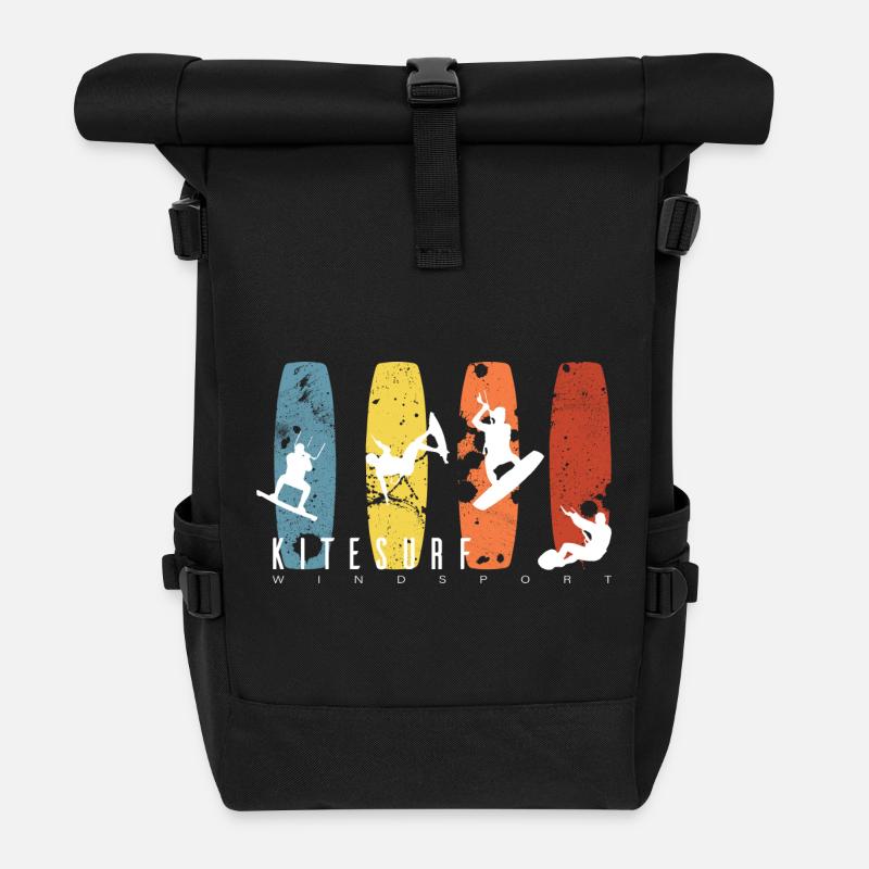 KITESURF - Roll Top Backpack - black