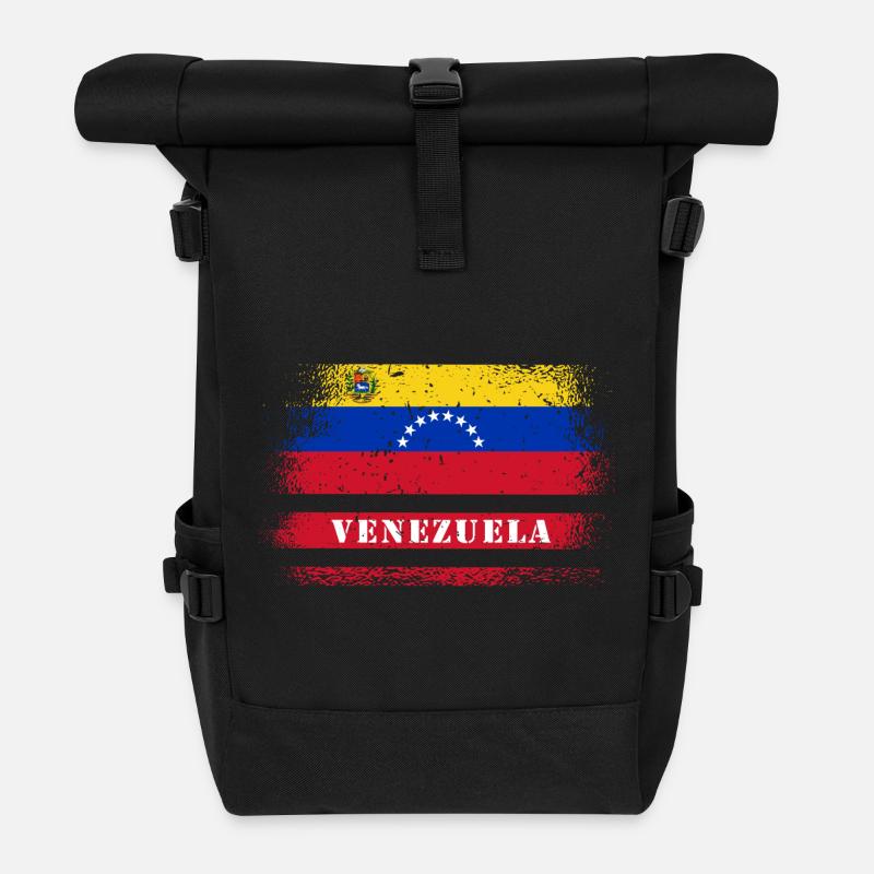 Venezuela Vintage Flagge - Rolltop Rucksack - Schwarz