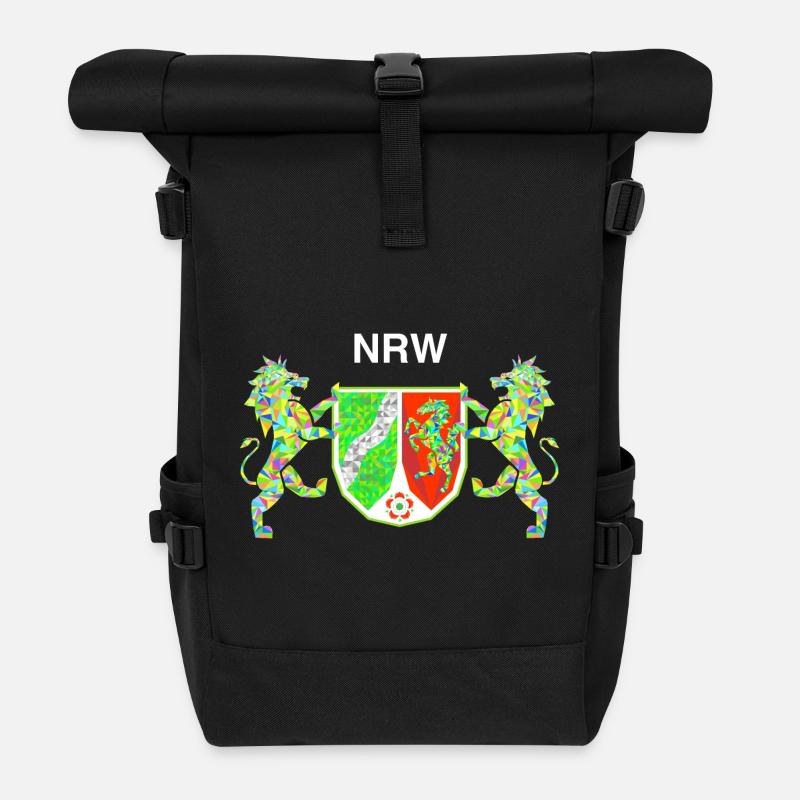 NRW Team Symbol - Rolltop Rucksack - Schwarz