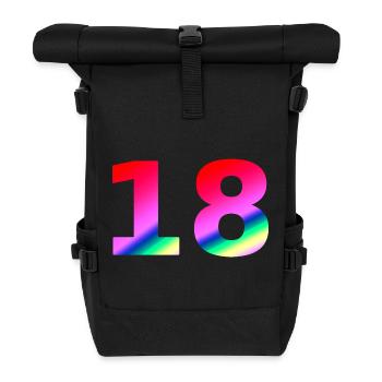 oberteile geburtstag, 18 rosatöne farbverlauf - Rolltop Rucksack - Schwarz - Vorne