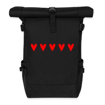 MOTHER's DAY. HAPPY MOTHER'S DAY. MOM. HEART - Roll Top Backpack - black - Front