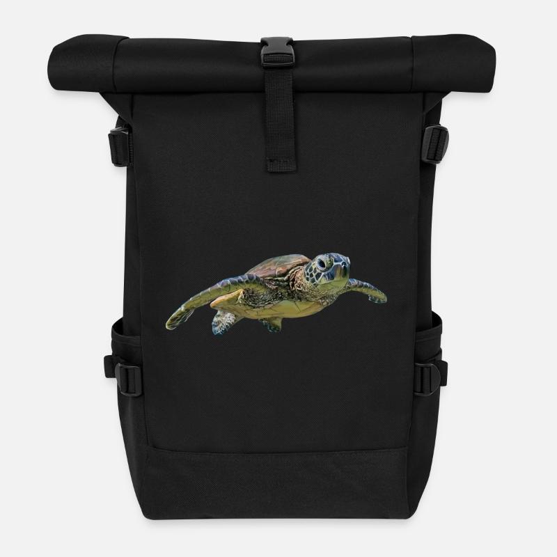 Schildkröte - Rolltop Rucksack - Schwarz
