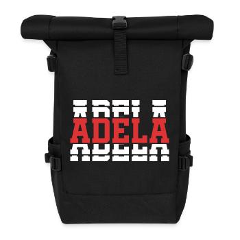 T-Shirt Adelia T-Shirt Geschenkidee gestapelter Text - Rolltop Rucksack - Schwarz - Vorne