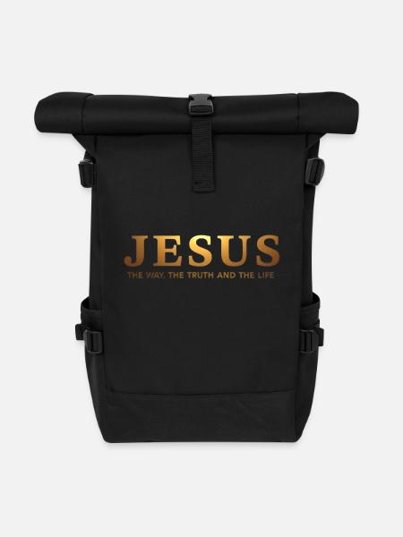 Nom de Jésus – Un design fort et moderne - Sac à dos roll top - noir