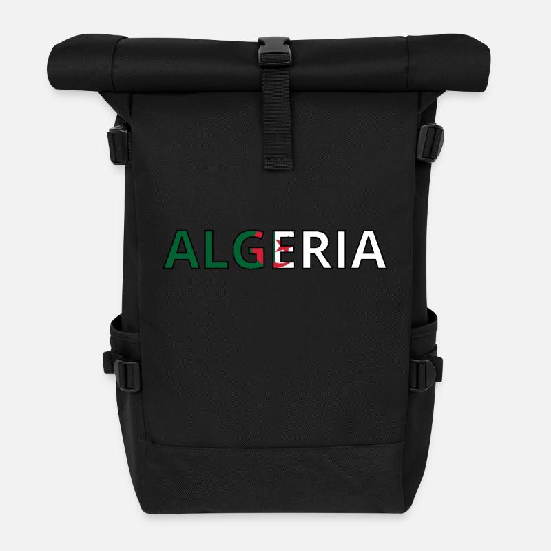 Algeria Flag - Roll Top Backpack - black