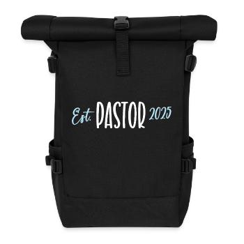 Pastor 2025 Jubiläum Geburtstag Kirche Geistlicher - Rolltop Rucksack - Schwarz - Vorne