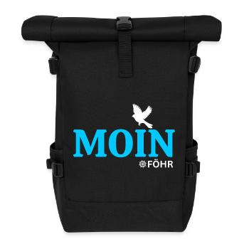 Moin Föhr - Maritime North Sea Island Design - Roll Top Backpack - black - Front