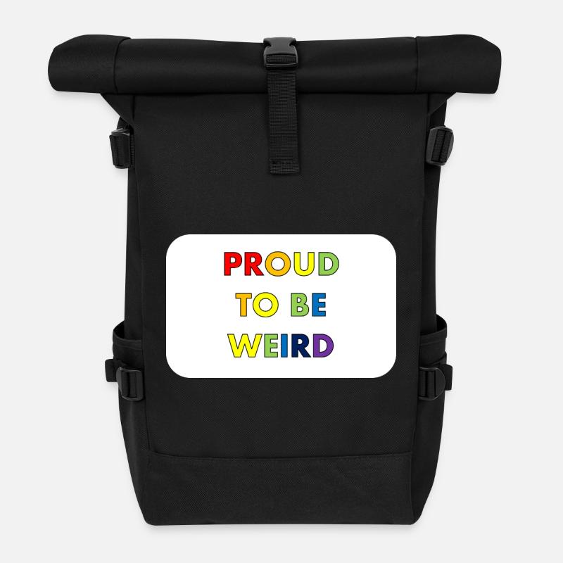 Proud to Be Weird - Roll Top Backpack - black