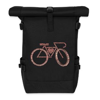 Fahrradsprachen Valentinstag V1 - Rolltop Rucksack - Schwarz - Vorne